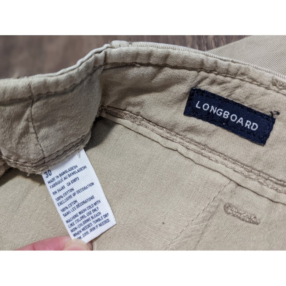 American Eagle Outfitters Shorts Mens 30 Khaki Chino 100% Cotton Longboard - Picture 4 of 6
